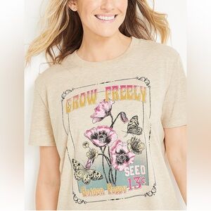 Women's Grow Freely Beige Graphic Tee